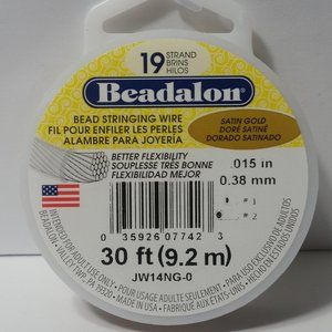 Bead Stringing Wire Satin Gold 30' 19 strand .38mm
